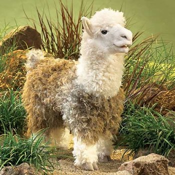 Folkmanis Alpaca Stuffed Animal Hand Puppet