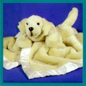 Stuffed Golden Retriever Baby Blanket