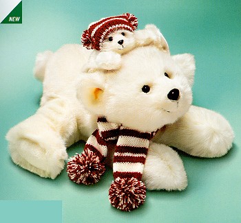 Peppermint Mom & Baby Plush Polar Bears