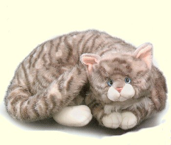 grey stuffed cat