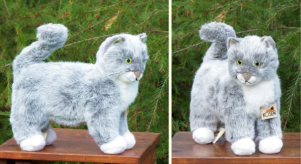 fluffy gray cat stuffed animal