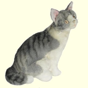 fluffy gray cat stuffed animal