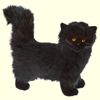 Bocchetta Sheffield Standing Plush Black Persian Cat Stuffed Animal