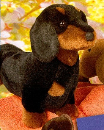 Douglas Spats Black and Tan Plush Dachshund