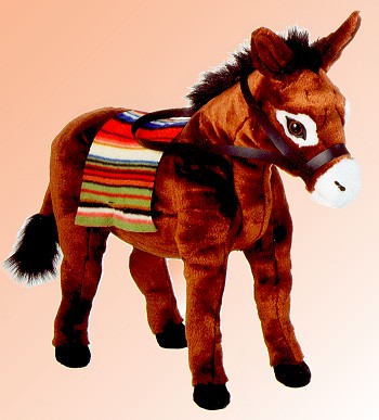 Fiesta Stuffed Plush Brown Donkey