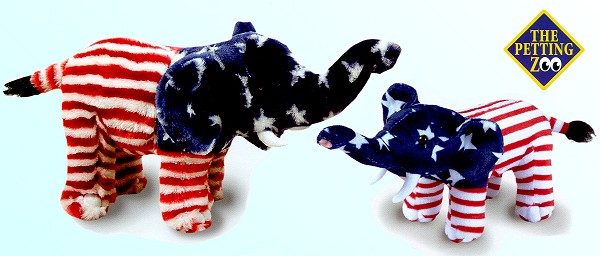 Stuffed Plush Patriotic Elephants