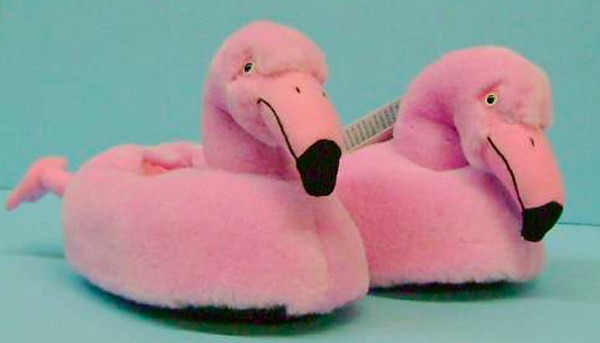 Plush Flamingo Slippers