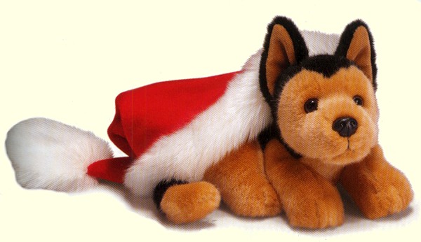 Russ Berrie Stuffed Plush German Shepherd Holiday Puppy