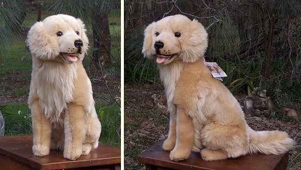 realistic golden retriever puppy stuffed animal