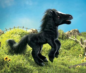 Folkmanis Stuffed Plush Black Horse