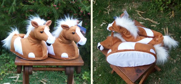 Plush Horse Slippers