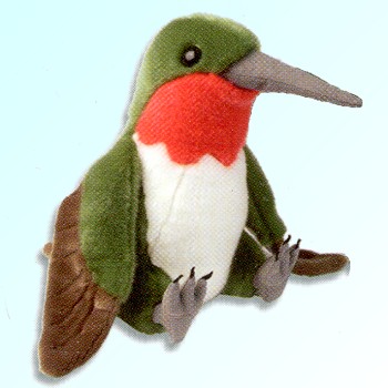 Wild Republic Stuffed Plush Ruby-Throated Hummingbird