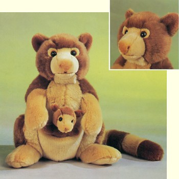 Leosco Stuffed Plush Tree Kangaroo with Baby