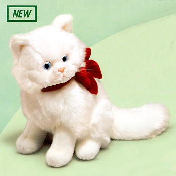 white kitten stuffed animal