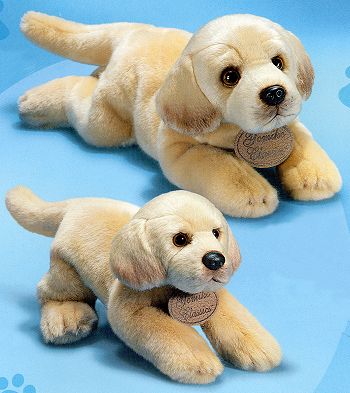 large stuffed yellow lab