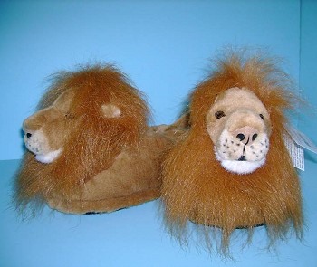 Plush Lion Slippers