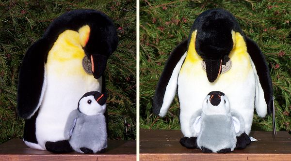 Stuffed Plush Emperor Penguin and Baby