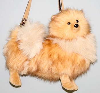 Stuffed Plush Pomeranian Handbag