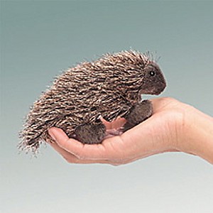 Folkmanis Stuffed Plush Mini Porcupine Finger Puppet