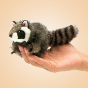 Folkmanis Stuffed Plush Mini Raccoon Finger Puppet