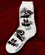 Skunks and Flowers from CritterSocks.com