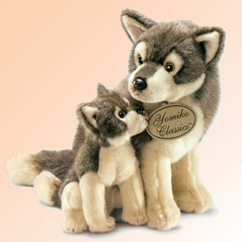 Yomiko Stuffed Plush Mom and Baby Wolves
